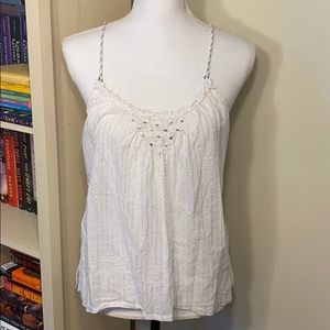 Aerie by American Eagle Knit White Sparkle Tank Top